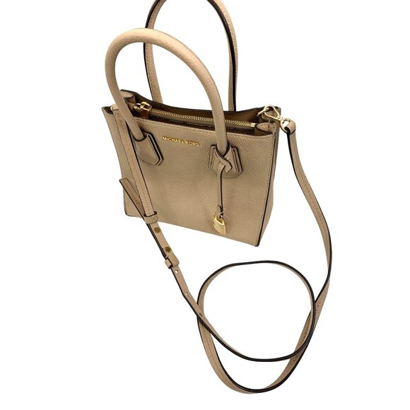 Michael Kors Mini Mercer Leather Crossbody & Tote Bag Nude EUC 8480 - Picture 3 of 16